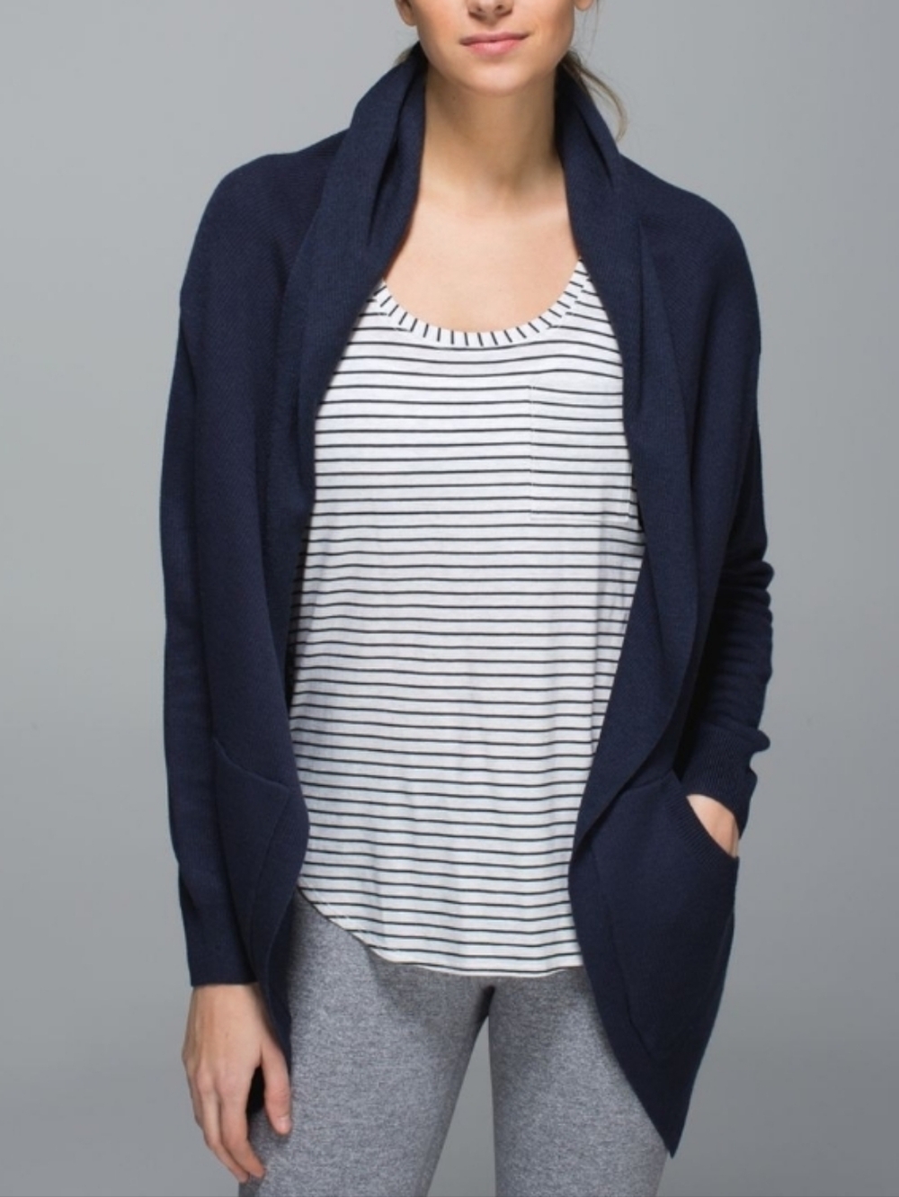 Lululemon Cabin Yogi‎ Wrap Sweater Cozy Boolux Cashmere Blend Sz 8
